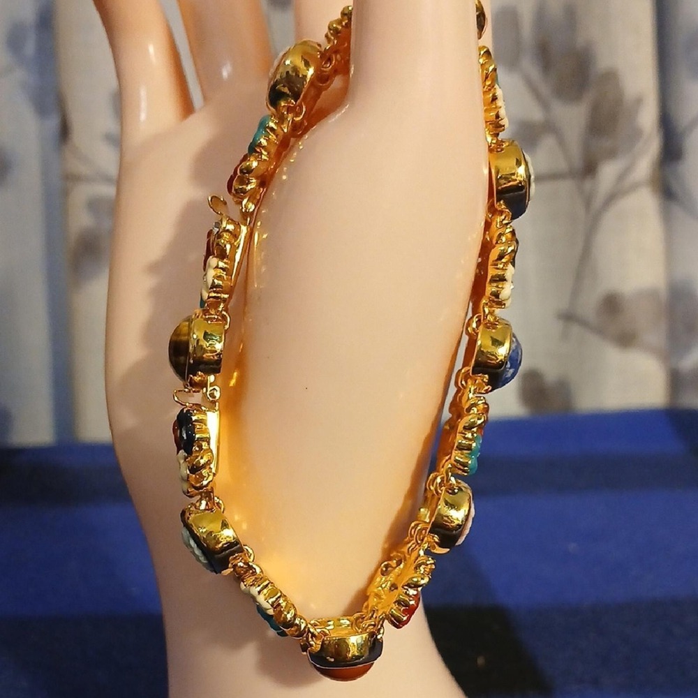 Elegant Gold and Multicolor Women's Bracelet - Picture 4 of 5
